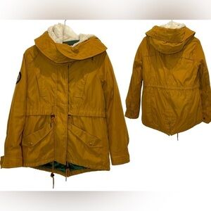 Jambangee Jeans Parka Warm Jacket Hooded Gold Size 85 Large